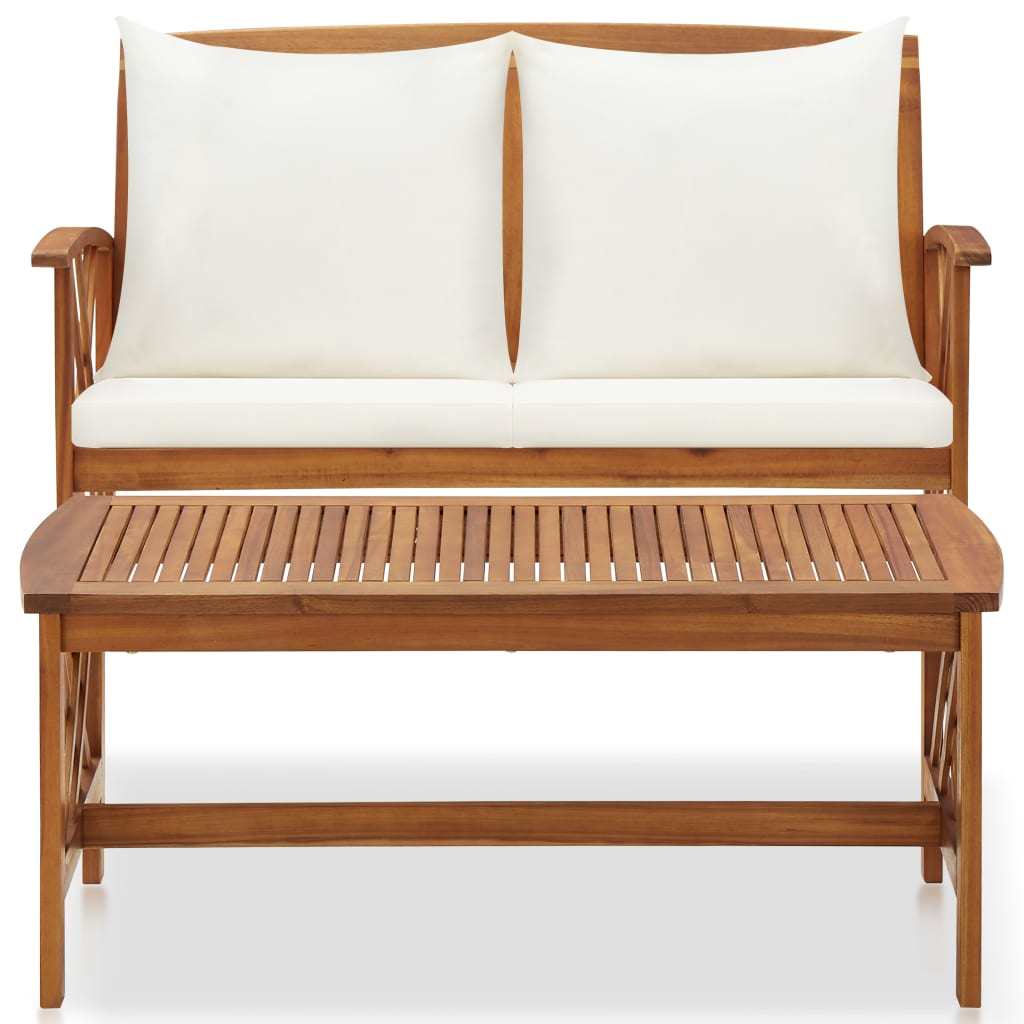 2 Piece Solid Acacia Wood Garden Lounge Set