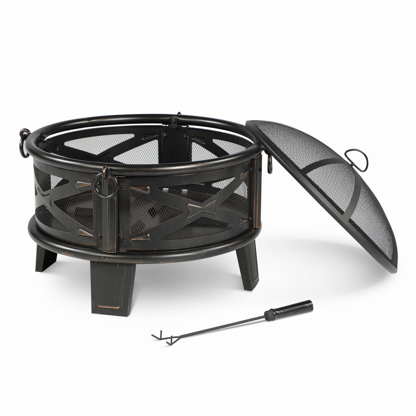 Norvell 22.83'' H x 26'' W Steel Wood Burning Outdoor Fire Pit